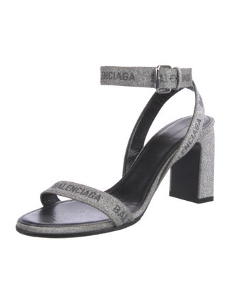Balenciaga Glitter Graphic Print Sandals