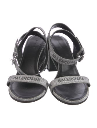 Balenciaga Glitter Graphic Print Sandals