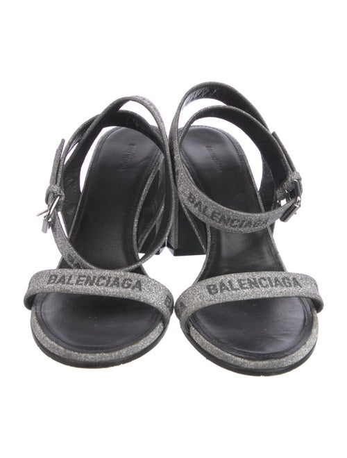Balenciaga Glitter Graphic Print Sandals
