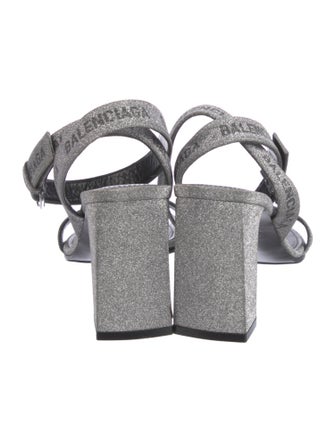 Balenciaga Glitter Graphic Print Sandals