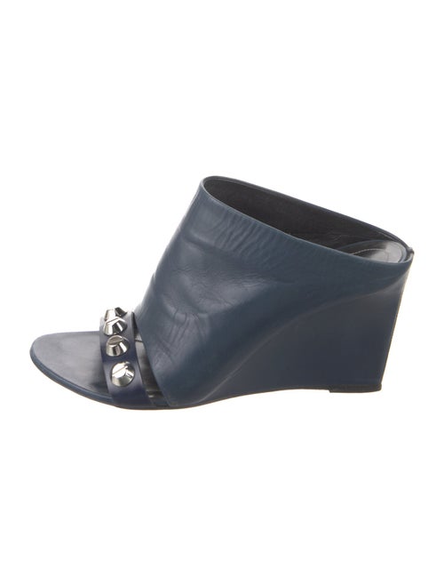 Balenciaga Leather Studded Accents Slides