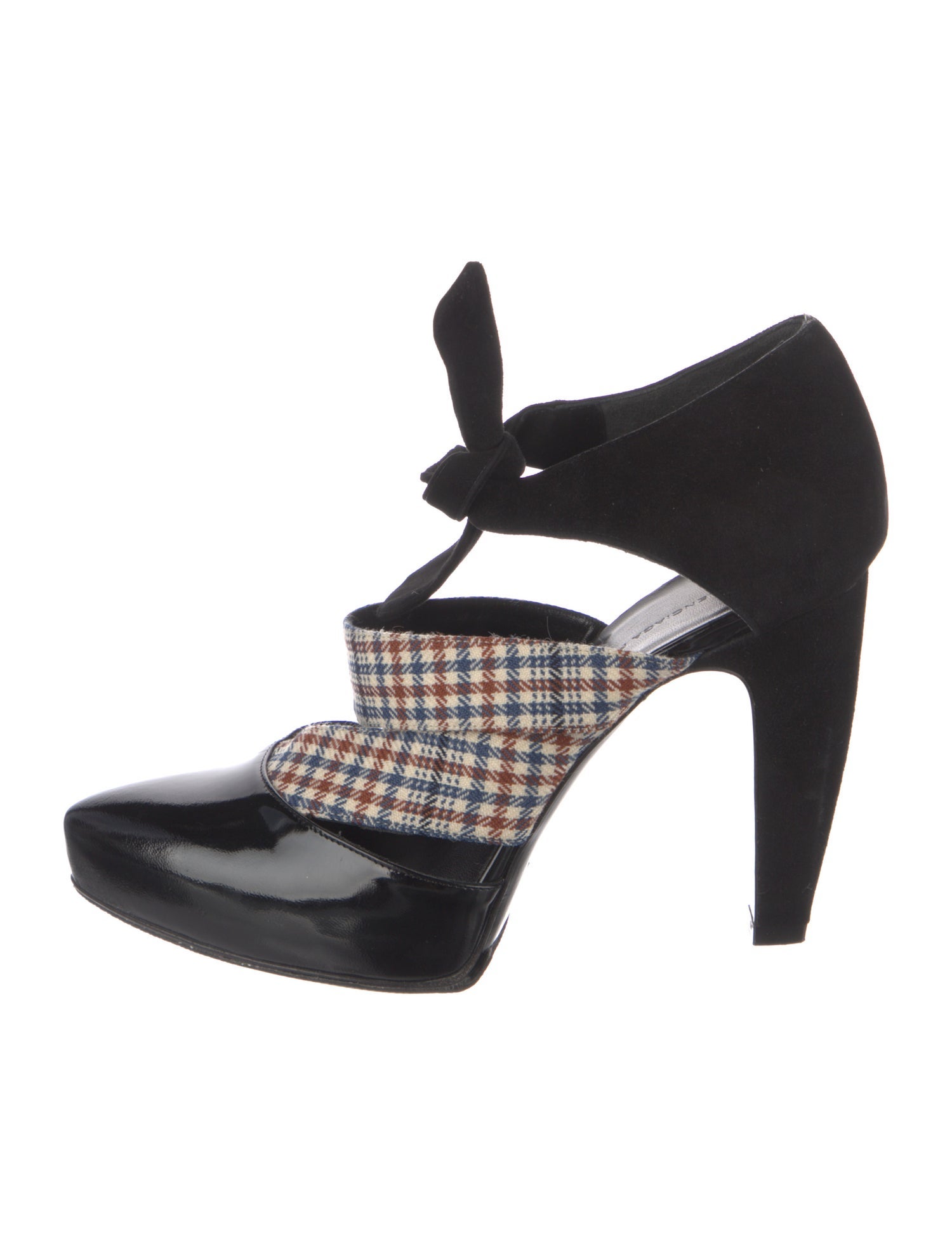 Balenciaga Leather Printed D'Orsay Pumps