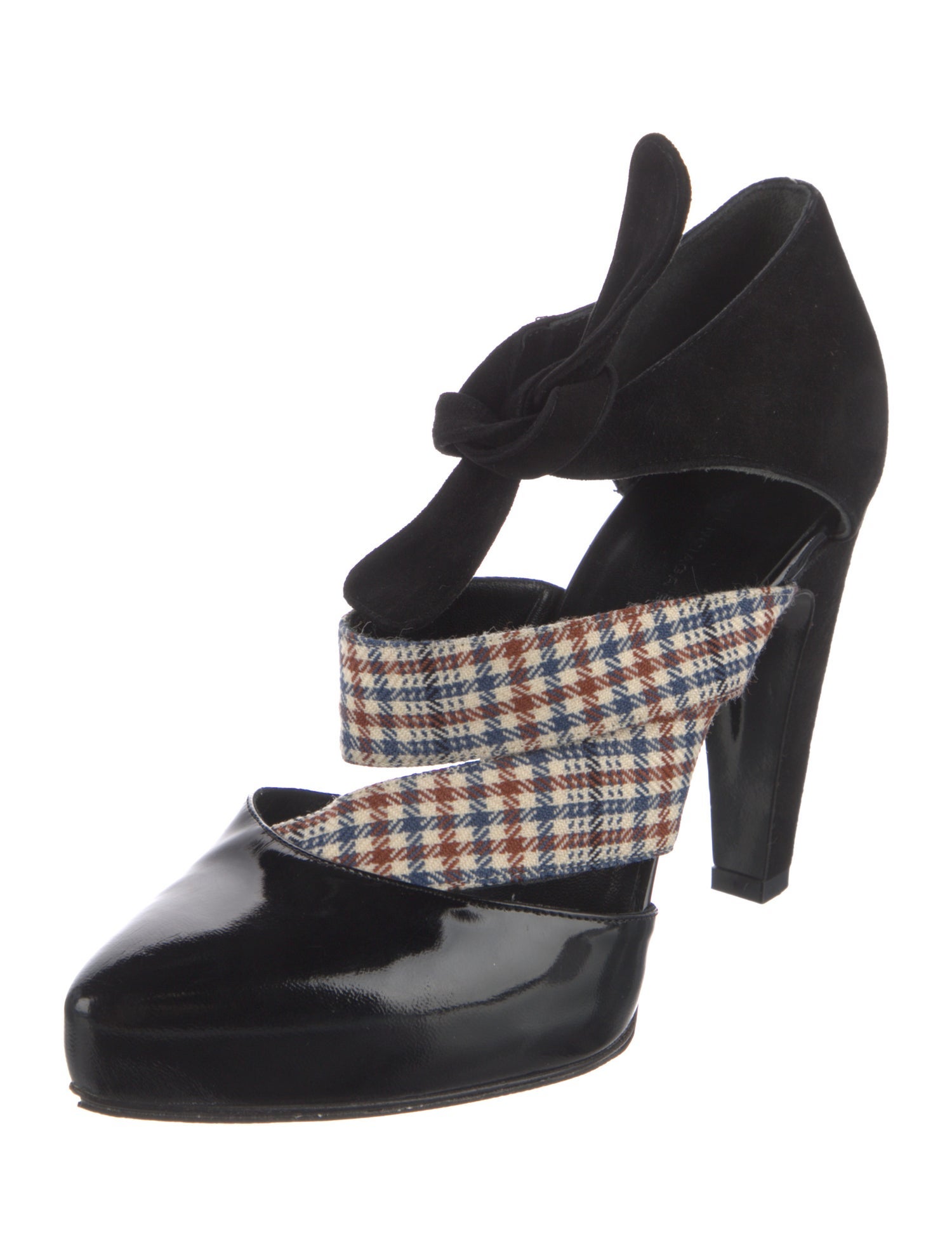 Balenciaga Leather Printed D'Orsay Pumps