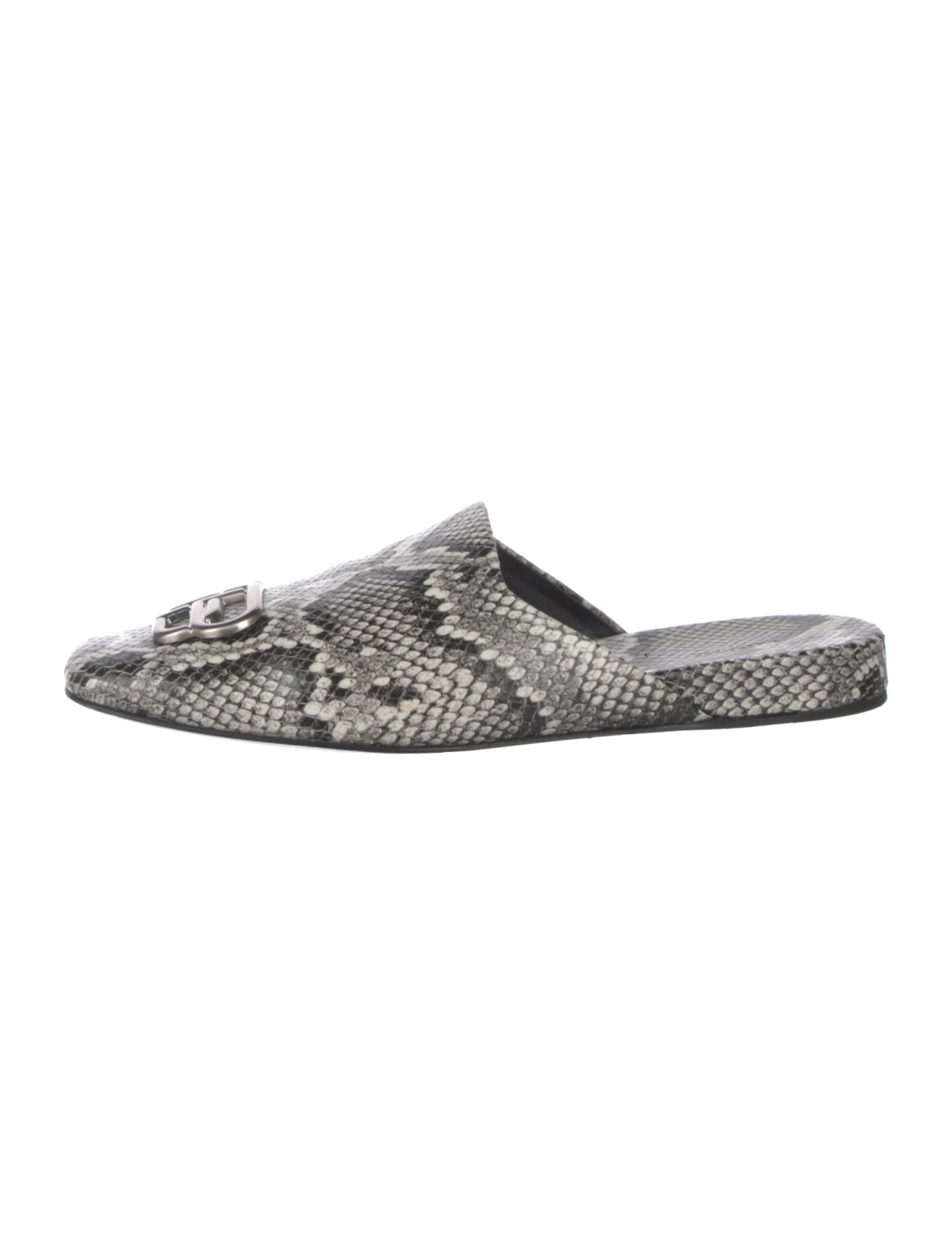 Balenciaga Embossed Leather Animal Print Mules
