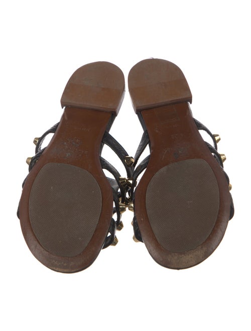 Balenciaga Leather Studded Accents Slides