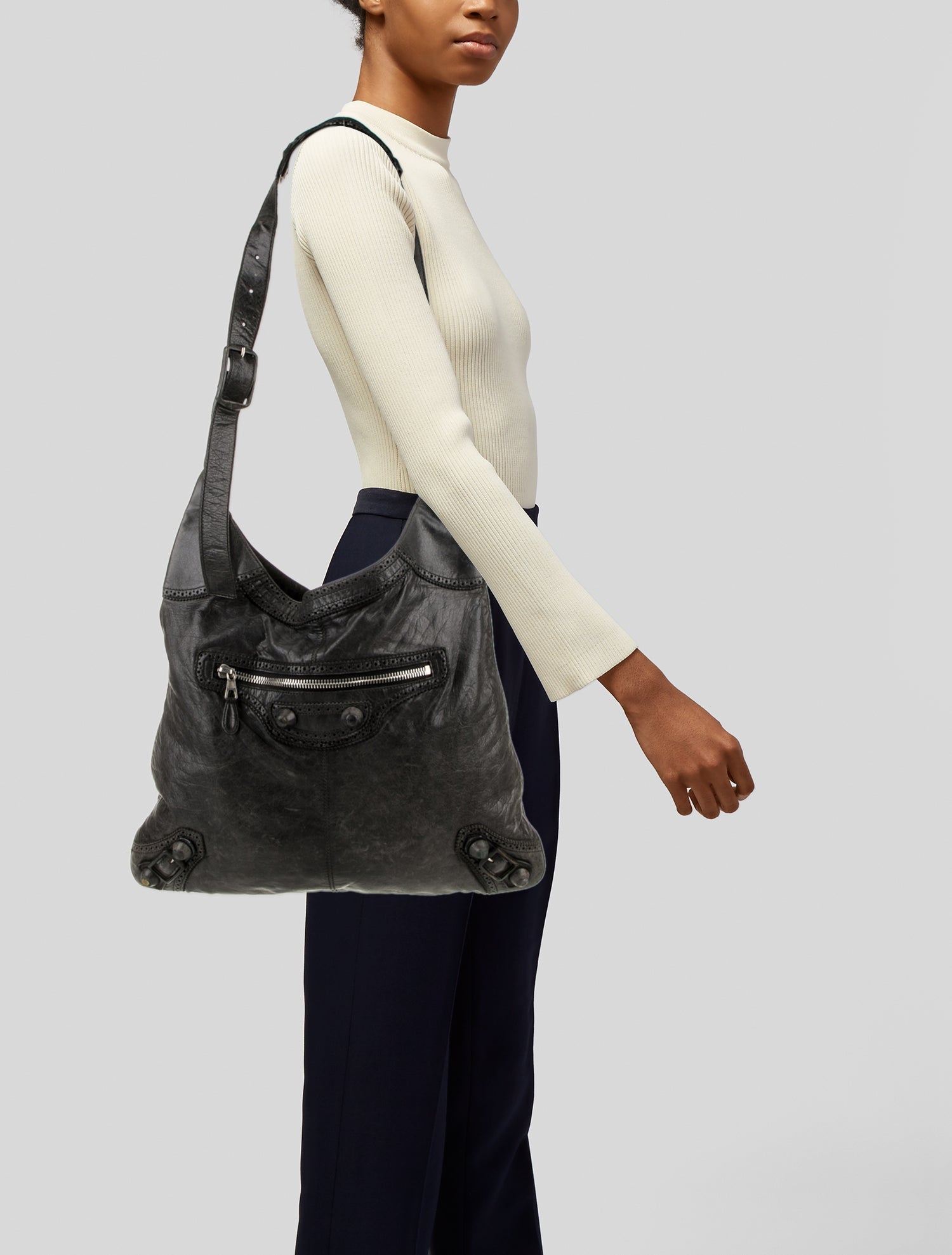 Balenciaga Leather Motocross Giant 21 Covered Brogues Besace Bag