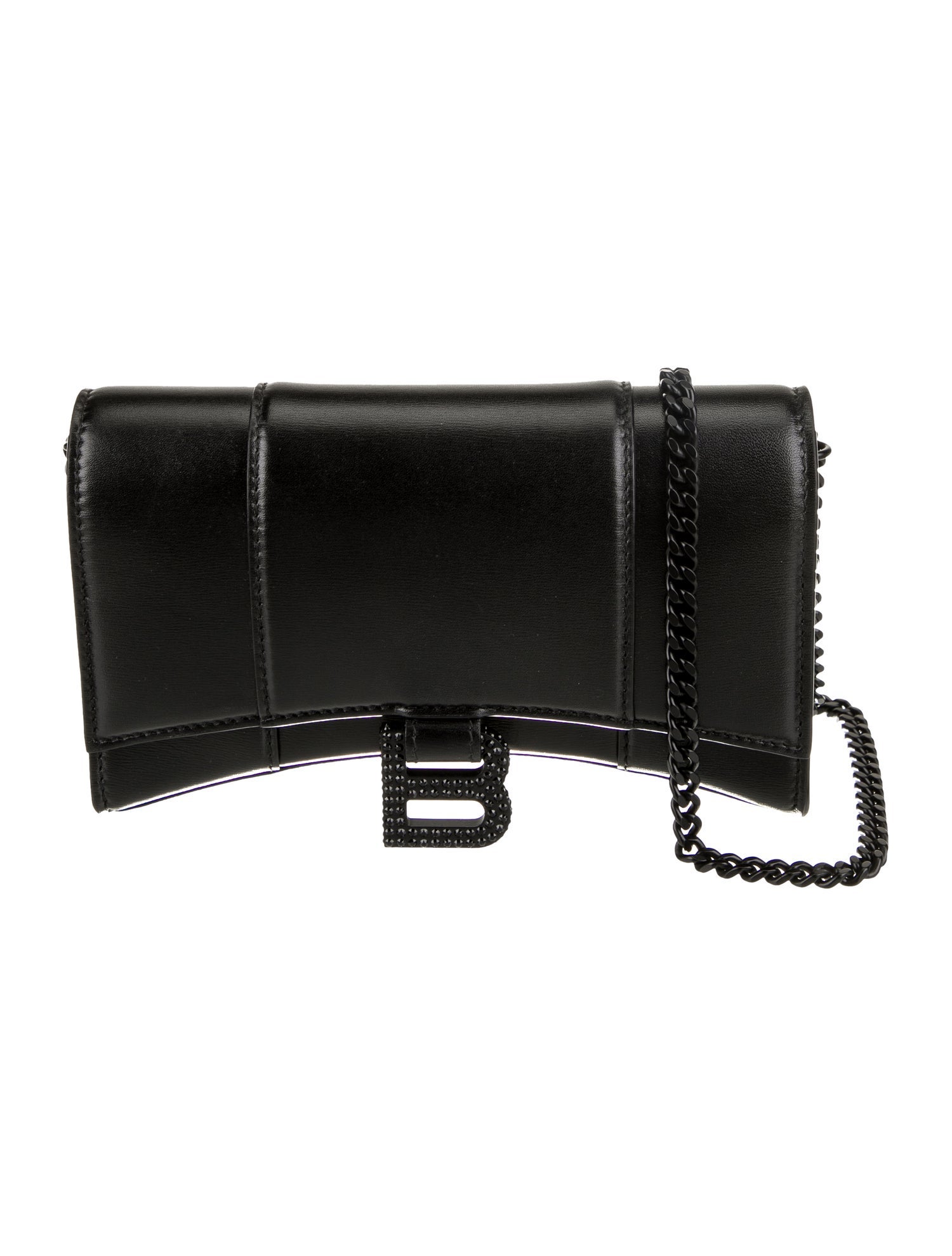 Balenciaga Leather Hourglass Chain Wallet 2022