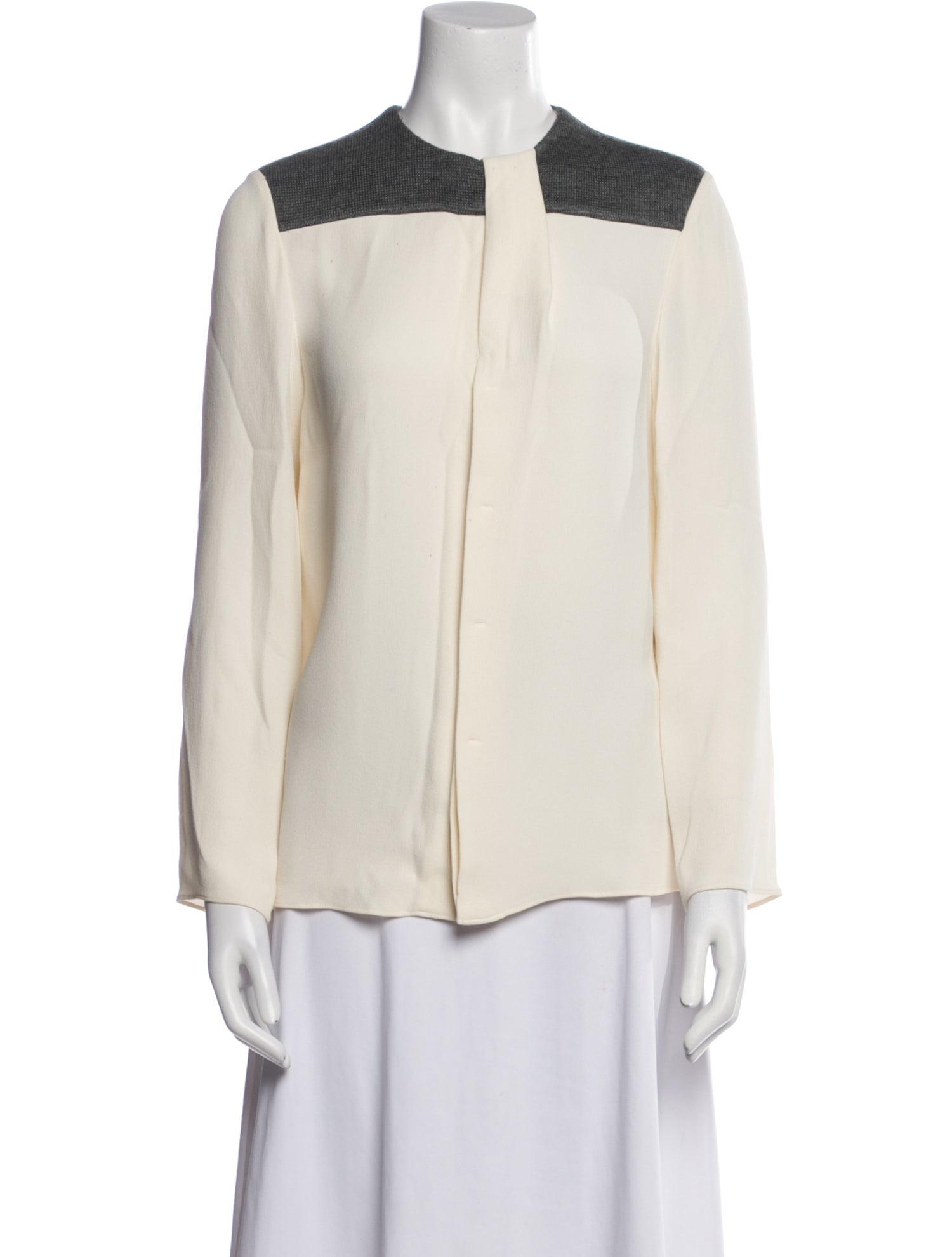Balenciaga 2014 Silk Button-Up Top
