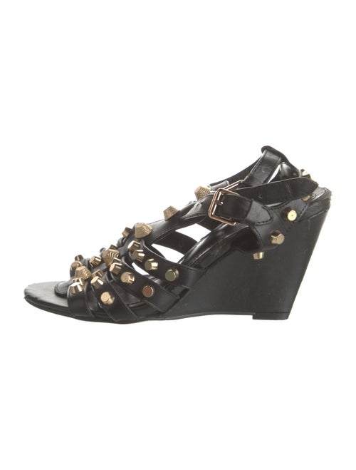 Balenciaga Leather Studded Accents Gladiator Sandals