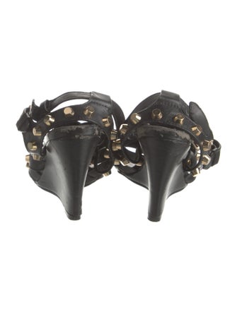 Balenciaga Leather Studded Accents Gladiator Sandals