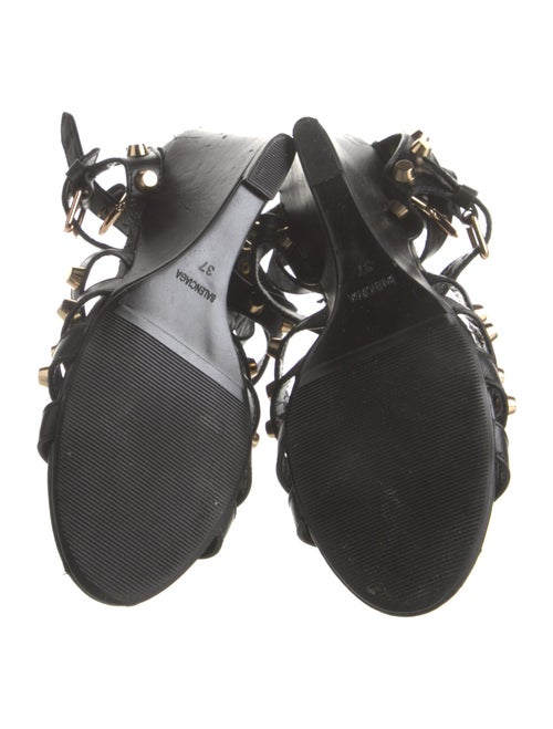 Balenciaga Leather Studded Accents Gladiator Sandals