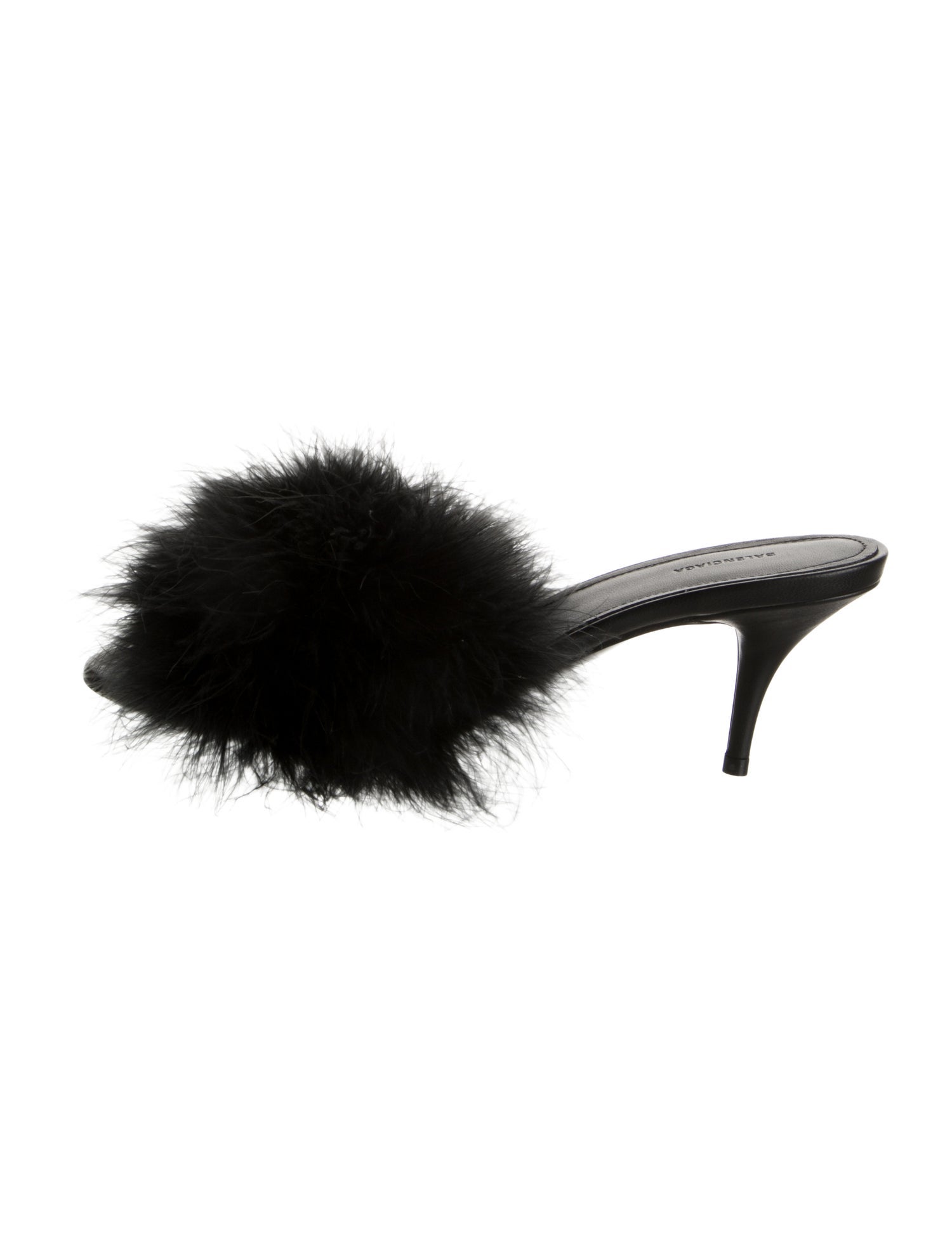 Balenciaga Feather Trim Slides