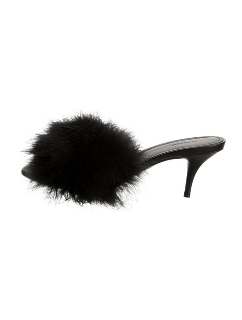 Balenciaga Feather Trim Slides