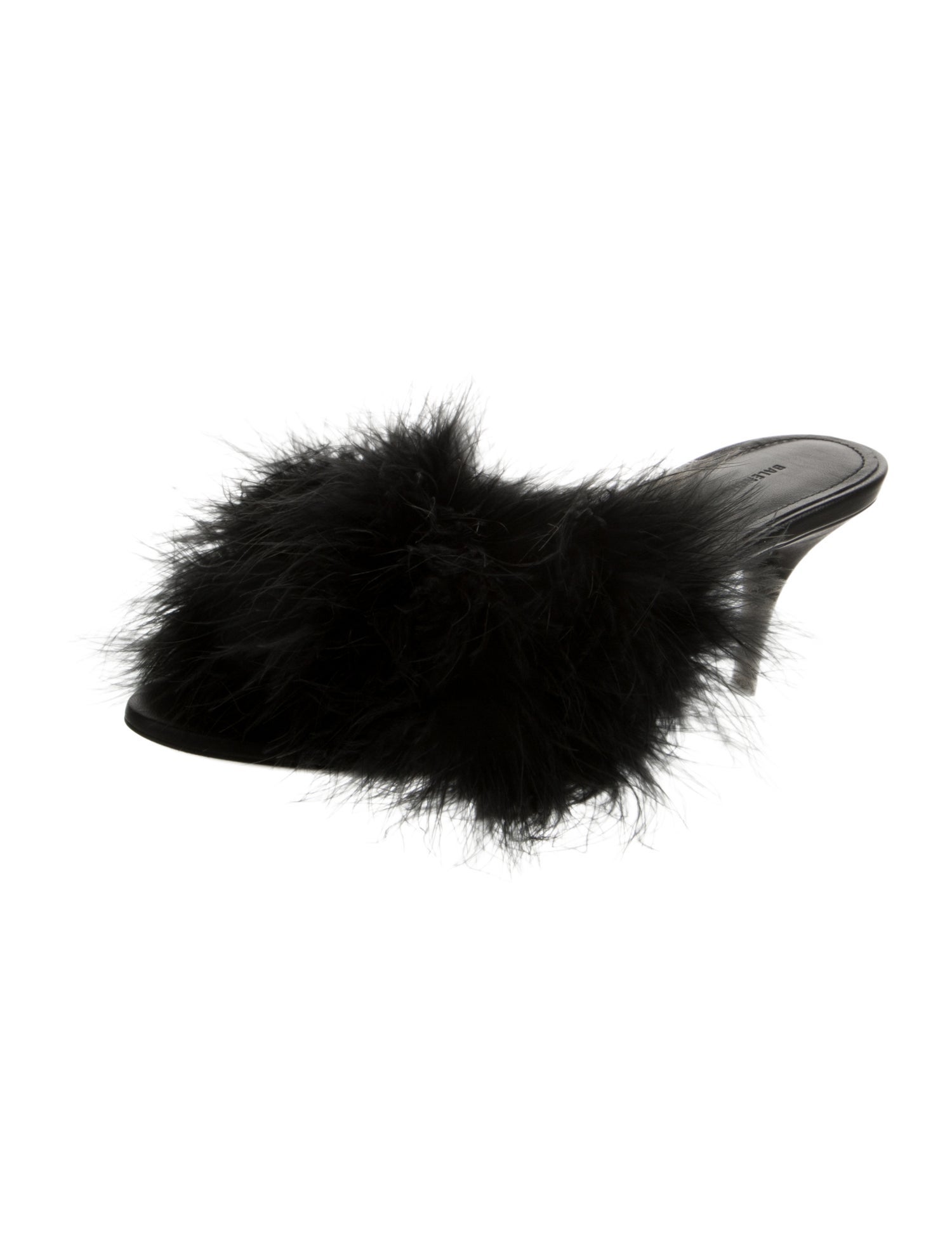 Balenciaga Feather Trim Slides