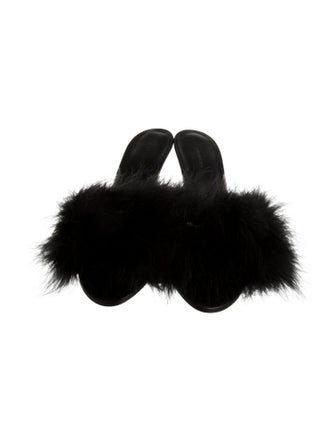 Balenciaga Feather Trim Slides