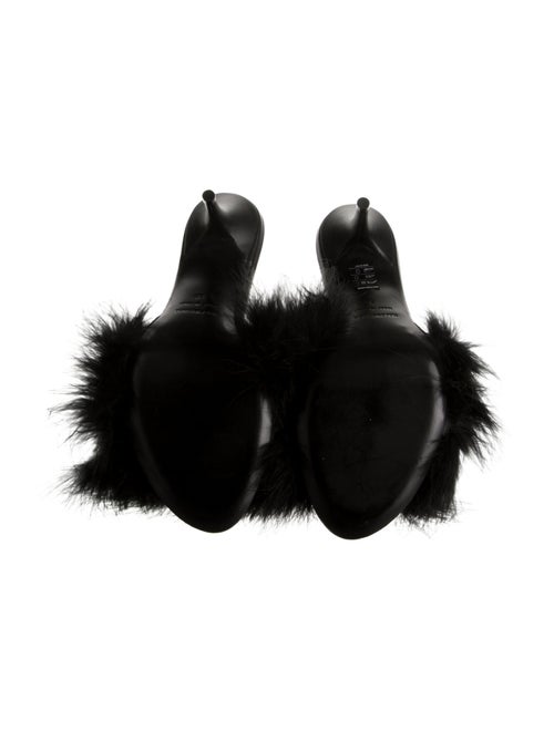 Balenciaga Feather Trim Slides