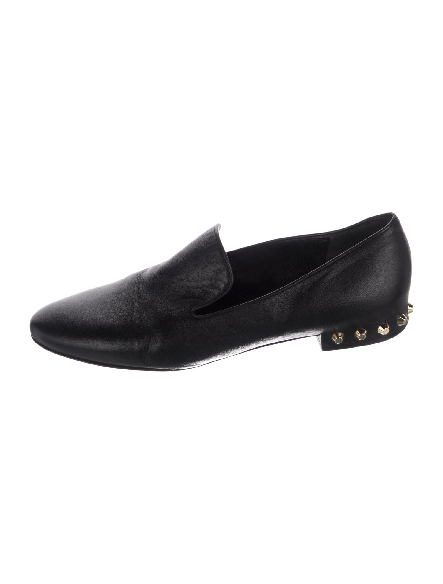 Balenciaga Leather Studded Accents Loafers