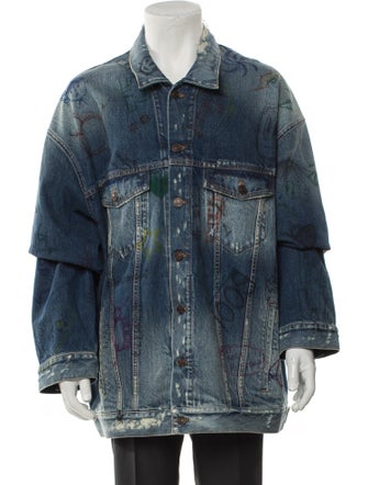 Balenciaga 2021-2022 Graphic Print Denim Jacket