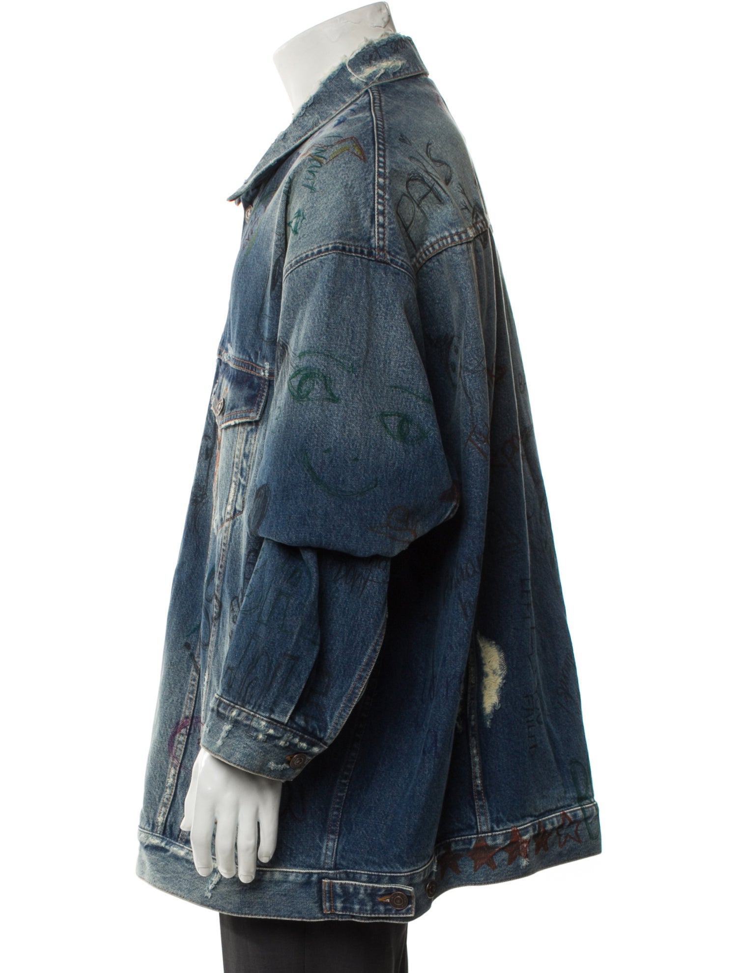 Balenciaga 2021-2022 Graphic Print Denim Jacket