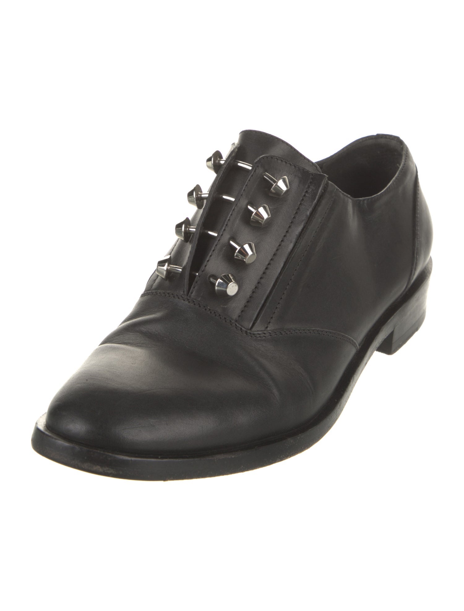 Balenciaga Leather Studded Accents Oxfords