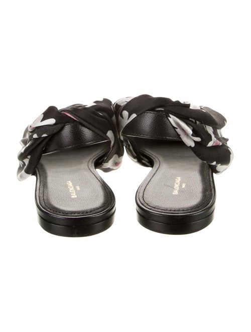 Balenciaga Satin Floral Print Slingback Flats