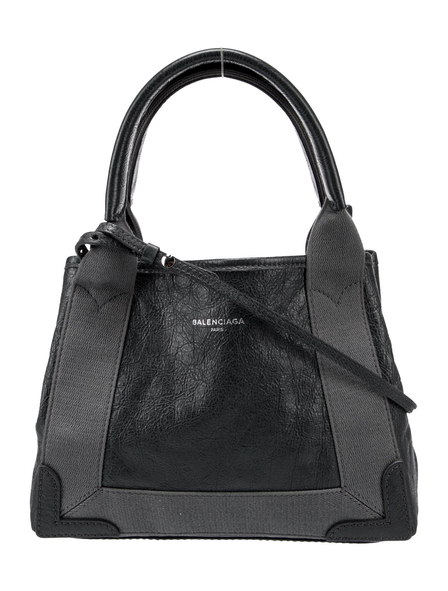 Balenciaga Leather Navy Cabas XS