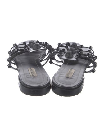Balenciaga Leather Studded Accents Slides