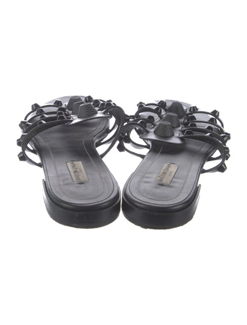 Balenciaga Leather Studded Accents Slides