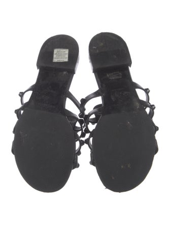 Balenciaga Leather Studded Accents Slides