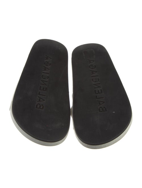 Balenciaga Leather Graphic Print Slides