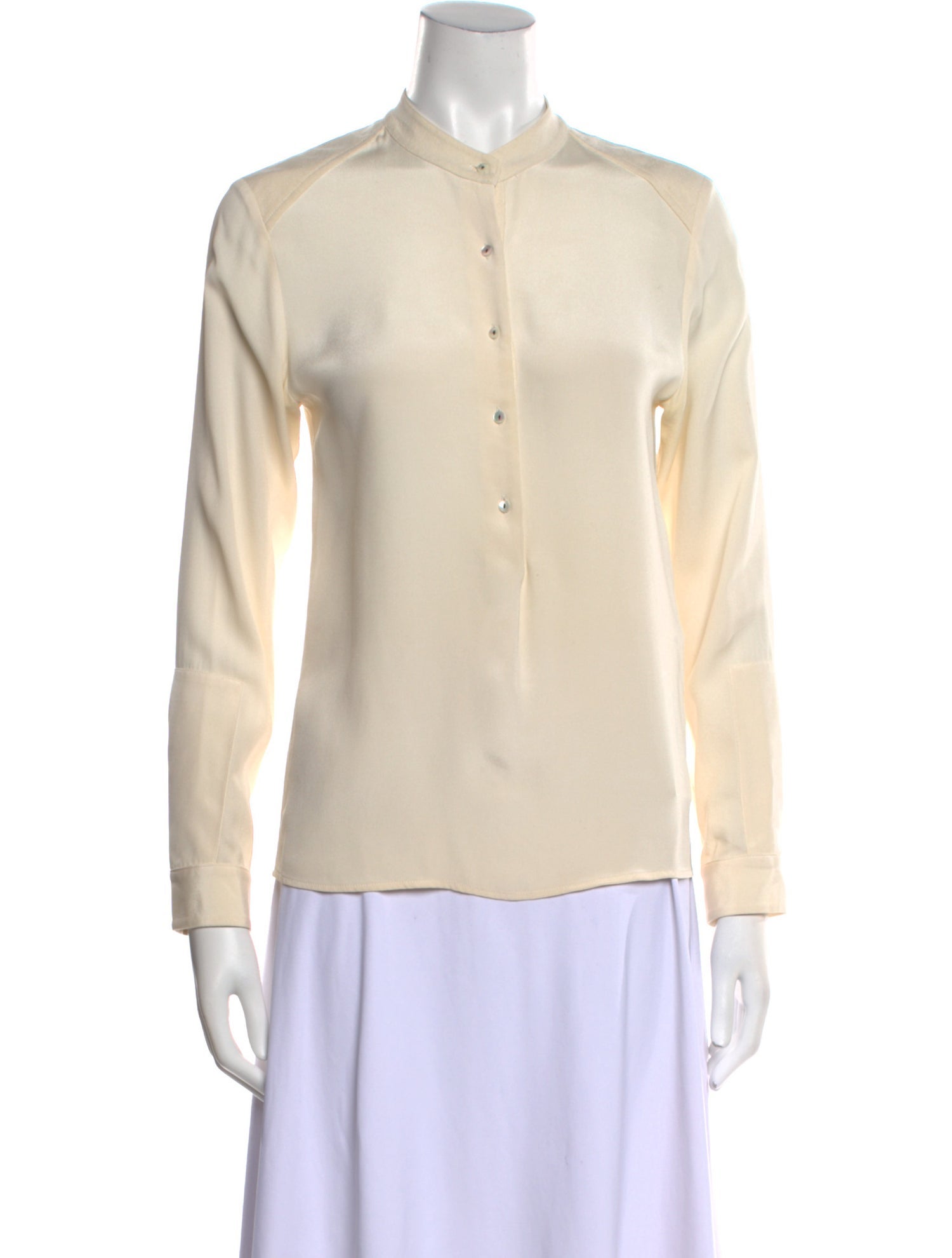 Balenciaga 2013 Silk Button-Up Top