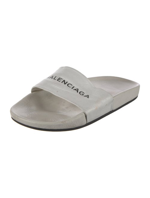 Balenciaga Leather Printed Slides