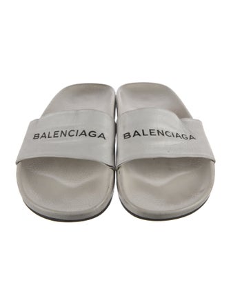 Balenciaga Leather Printed Slides