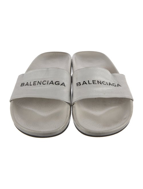 Balenciaga Leather Printed Slides