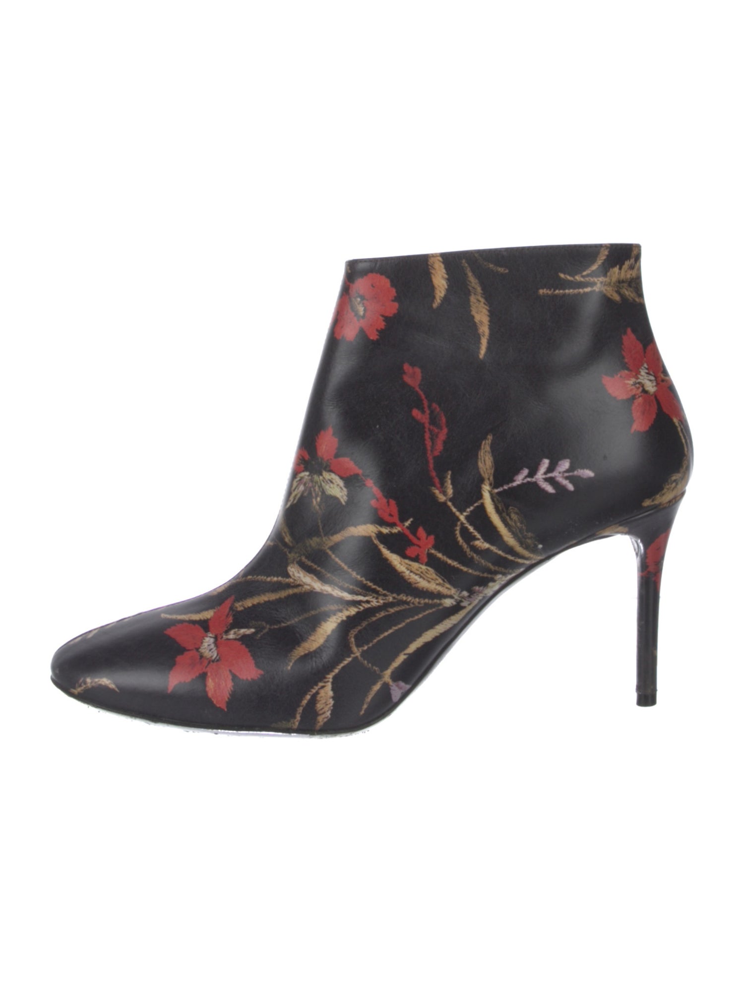 Balenciaga Leather Floral Print Boots