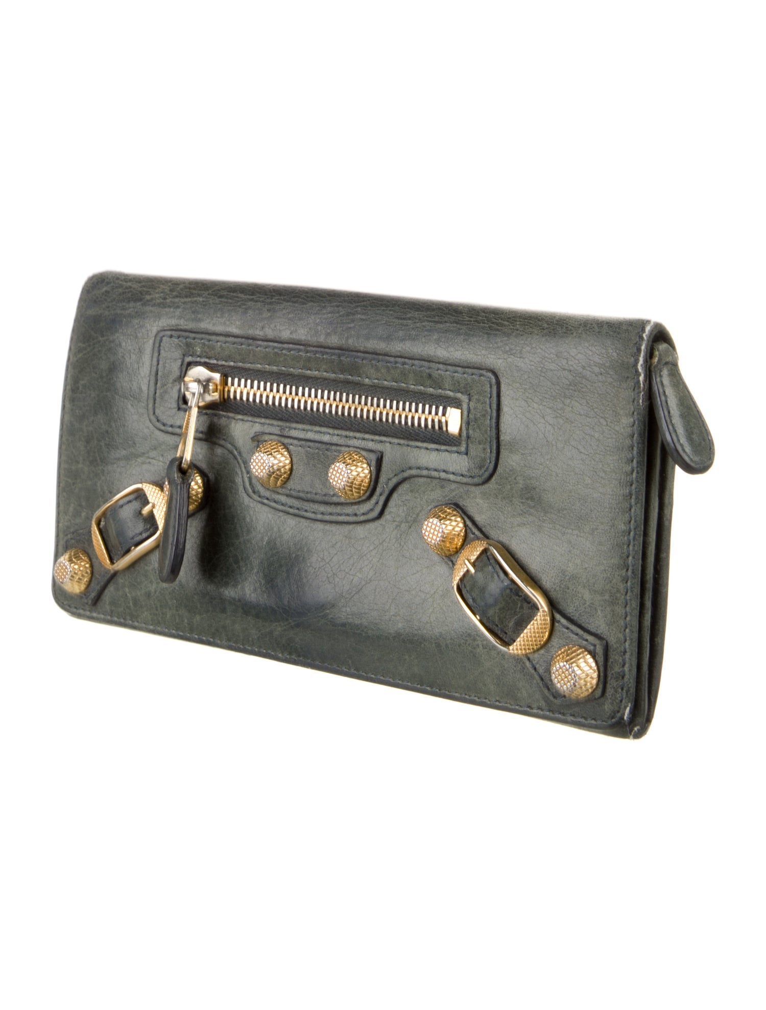 Balenciaga Motocross Calfskin Continental Wallet