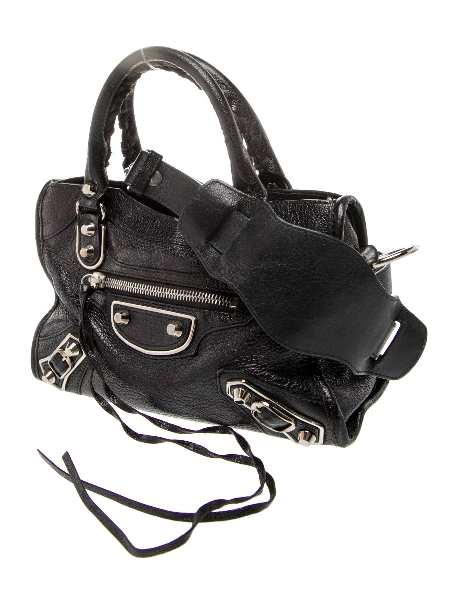 Balenciaga Leather Motocross City Metallic Edge Mini