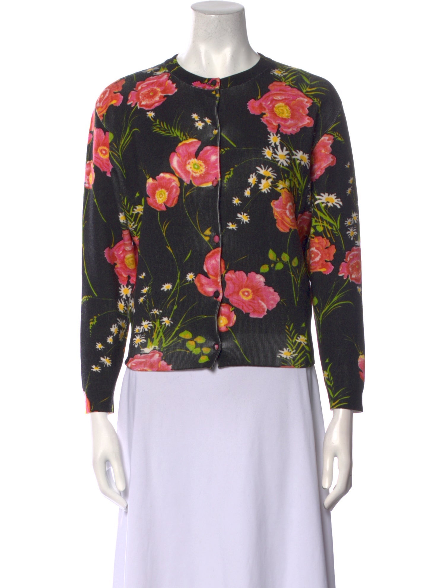 Balenciaga Floral Print Crew Neck Sweatshirt
