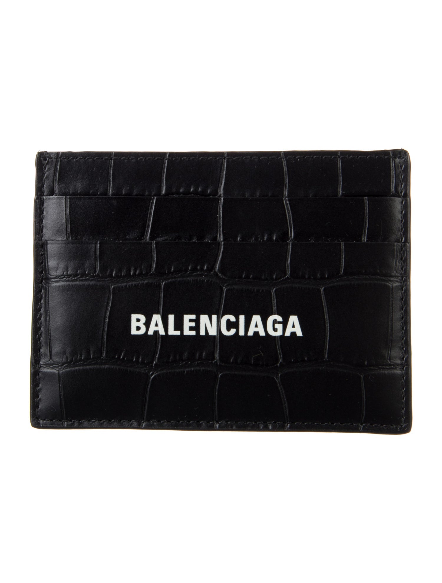Balenciaga 2022 Embossed Leather Card Holder