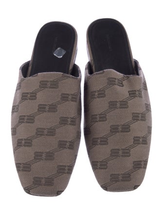 Balenciaga Monogram Pattern Canvas Mules