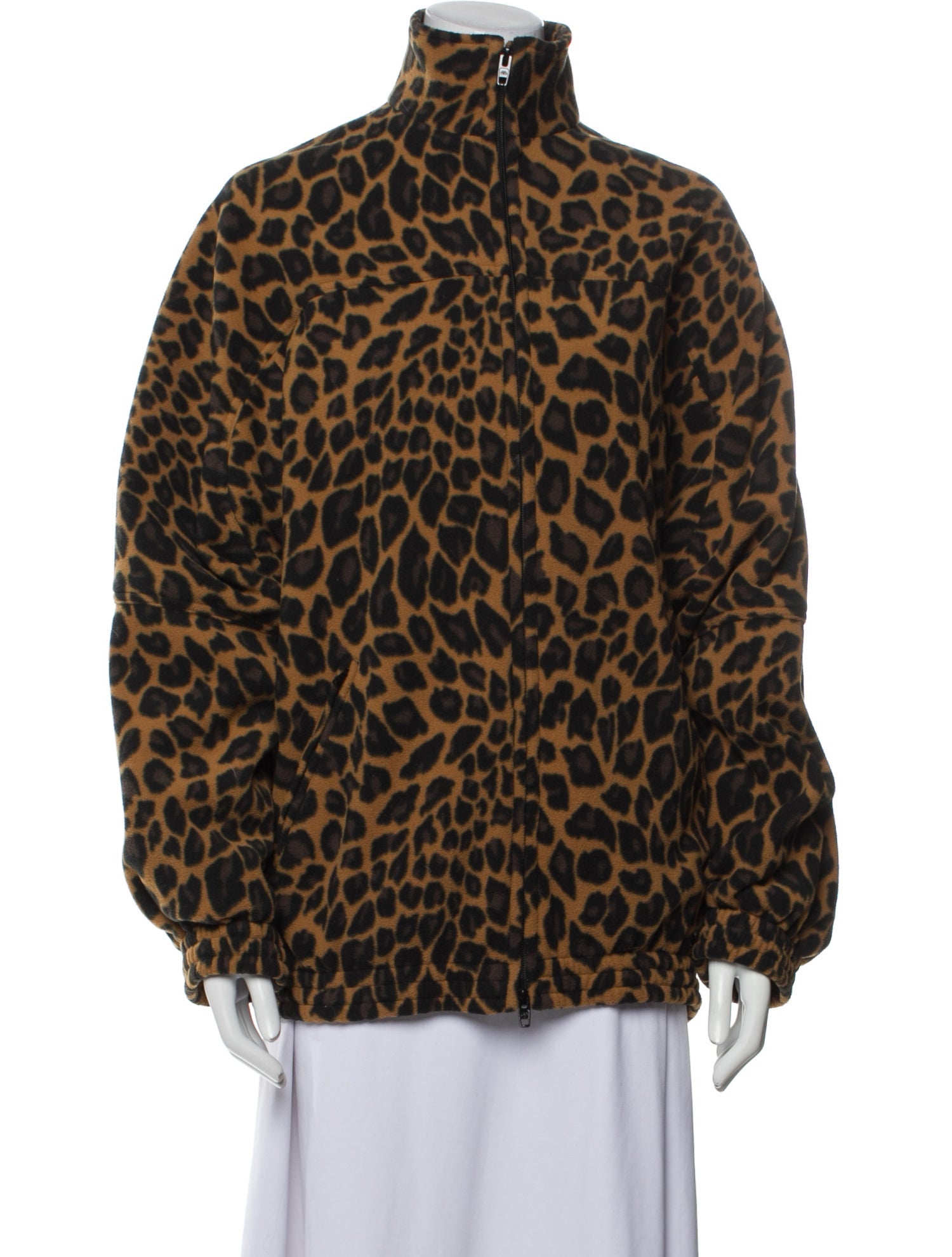 Balenciaga 2021 Leopard Fleece Faux Fur Jacket