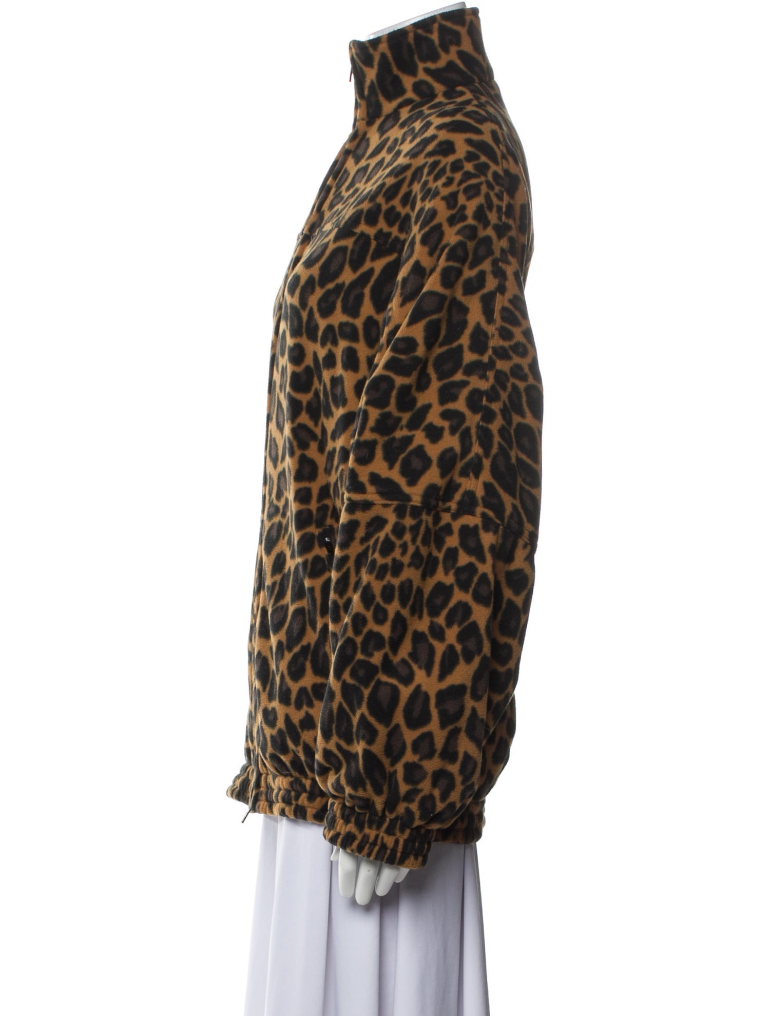 Balenciaga 2021 Leopard Fleece Faux Fur Jacket