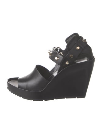 Balenciaga Leather Studded Accents Sandals