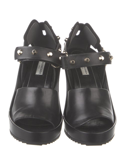 Balenciaga Leather Studded Accents Sandals