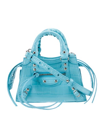 Balenciaga Embossed Leather Motocross Classic City Mini