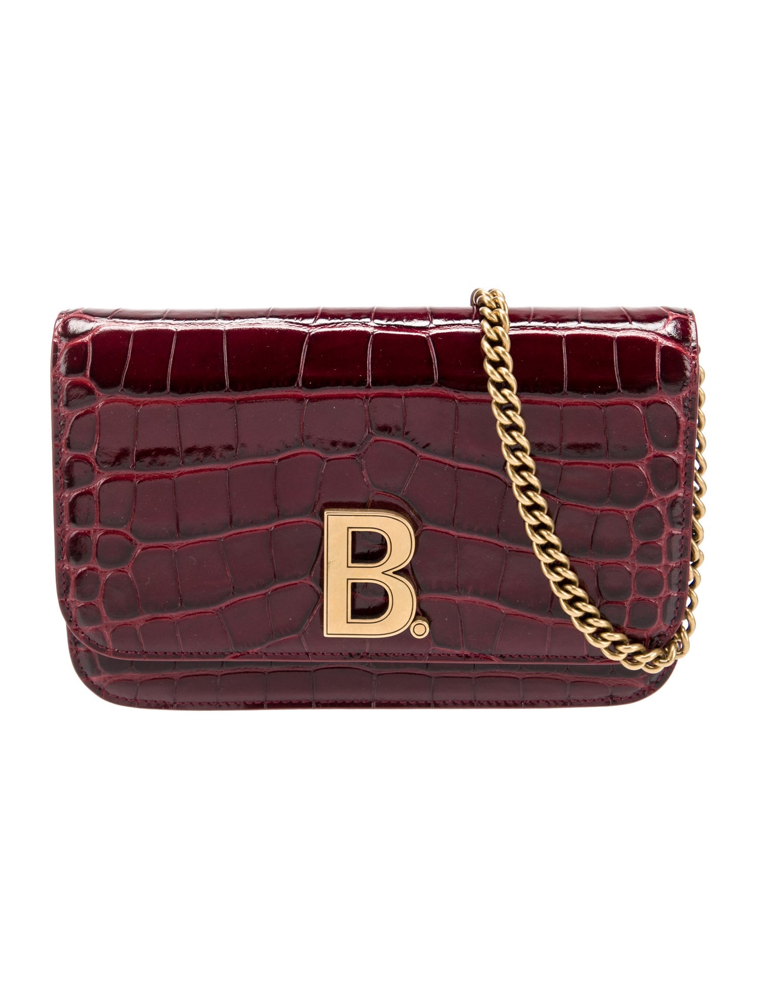 Balenciaga Embossed Leather B. Wallet On Chain