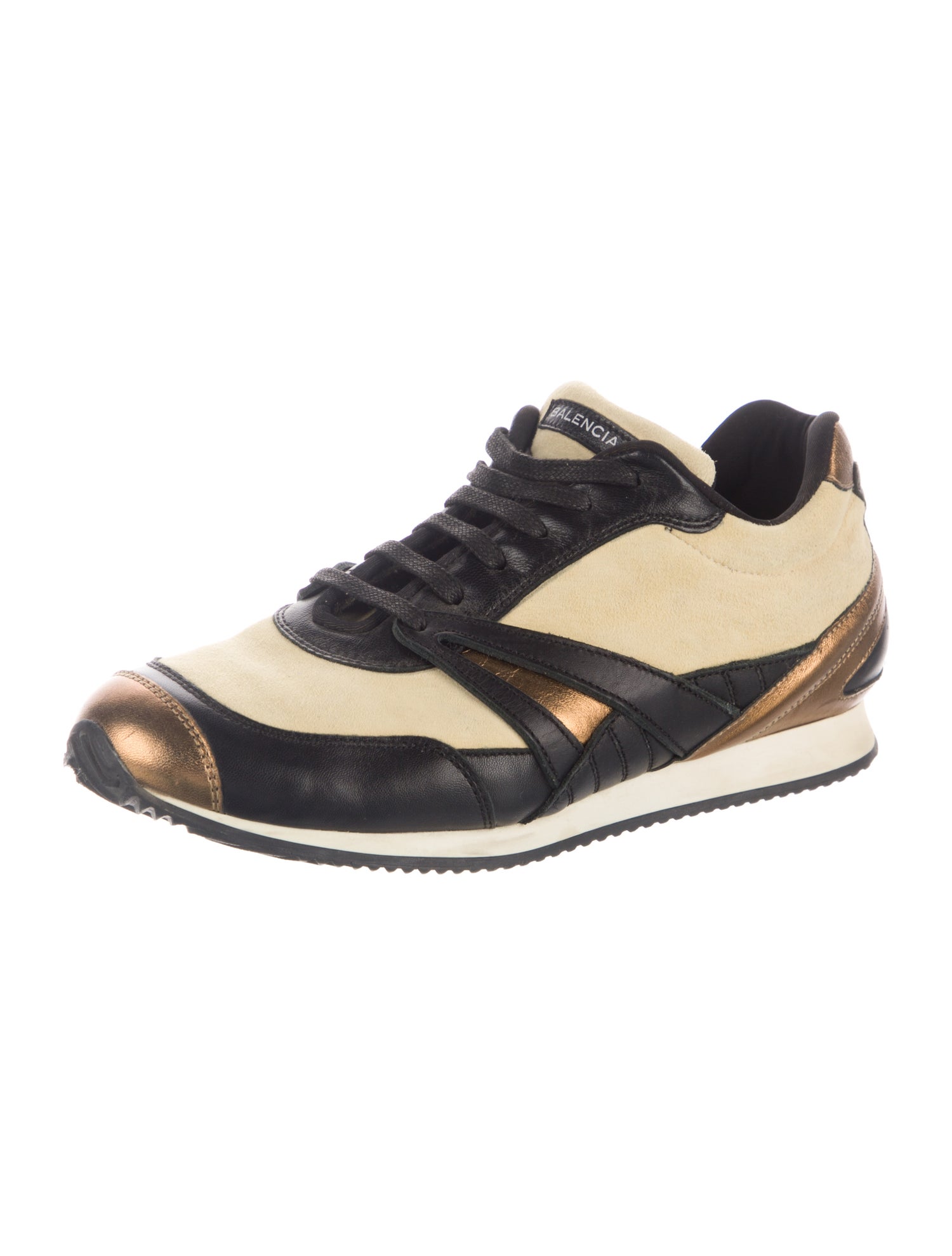 Balenciaga Leather Colorblock Pattern Sneakers