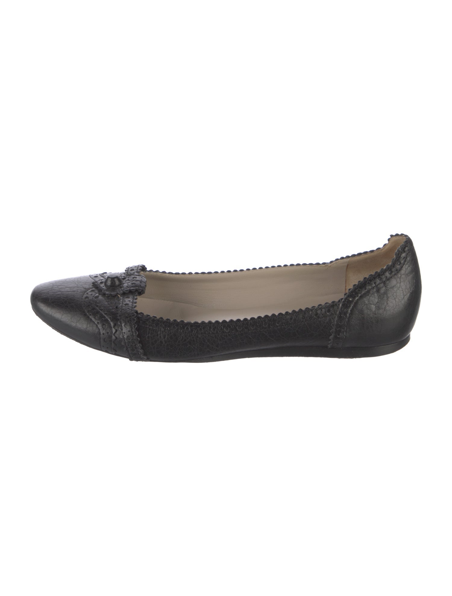 Balenciaga Leather Lasercut Accents Flats