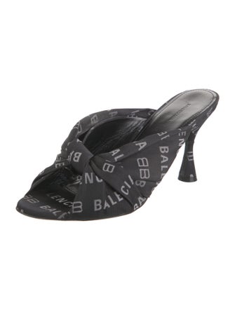 Balenciaga Printed Ruffle Embellishment Slides