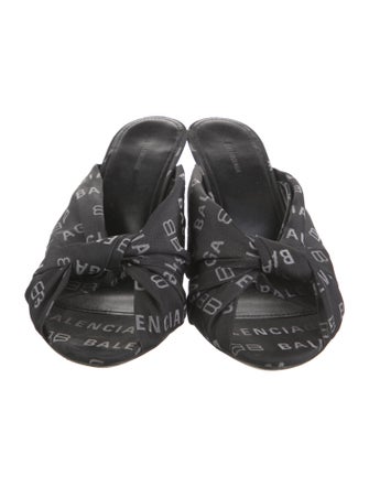 Balenciaga Printed Ruffle Embellishment Slides
